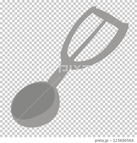 Illustration of a stainless steel ice cream scoop - Hand-drawn cute illustration Illustration of a stainless steel ice cream scoop - Hand-drawn cute illustration 123680568