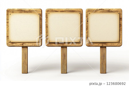 白木製看板、田舎風のデザイン 123680692