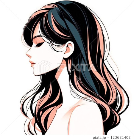 美しい女性の横顔 123681402