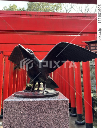 青空に映える本堂、讃岐國一宮、田村神社 123681608