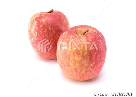 Fuji apple isolated on white background. close up, high angle view Fuji apple isolated on white background. close up, high angle view 123681761