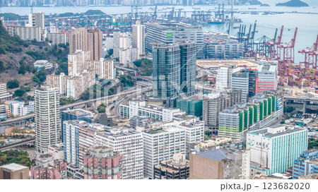 Feb 23 2025 Panoramic View of Urban Skyscrapers and Port in the City 123682020