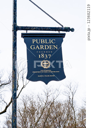 Boston Public Gaden hanging sign 123682119