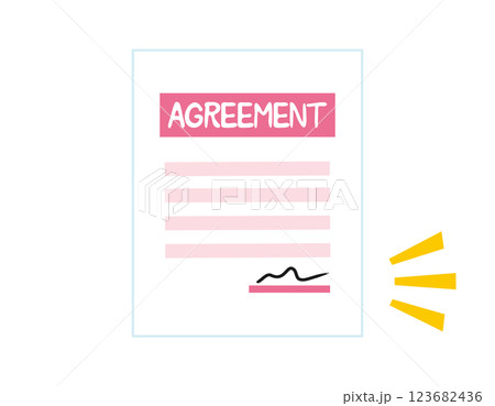 契約書のベクターイラスト 同意書 書類 契約書のベクターイラスト 同意書 書類 123682436