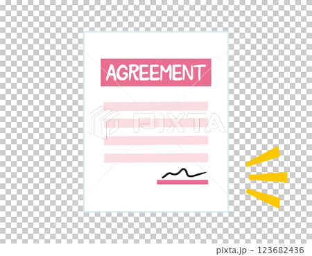 契約書のベクターイラスト 同意書 書類 契約書のベクターイラスト 同意書 書類 123682436