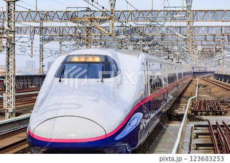 「埼玉県」大宮駅に入るE2系新幹線　東北新幹線　上越新幹線　北陸新幹線 123683253