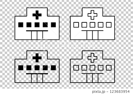 Hospital building icon set 123683954