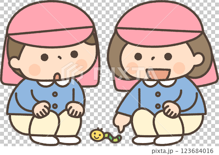 Children who discovered insects 123684016