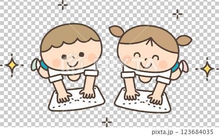 孩子們擦地板 孩子們擦地板 123684035