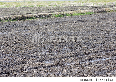 田んぼ 土作り 123684138