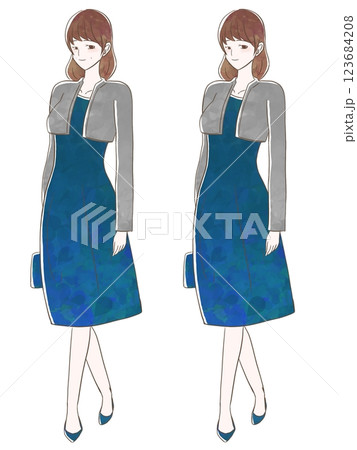 フォーマルな服を着た女性(ミディアム) フォーマルな服を着た女性(ミディアム) 123684208