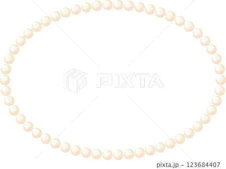 高級感ある真珠のイラストフレーム：楕円形 123684407
