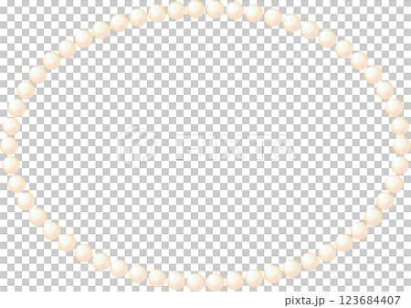 奢華珍珠插畫框架：橢圓形 123684407