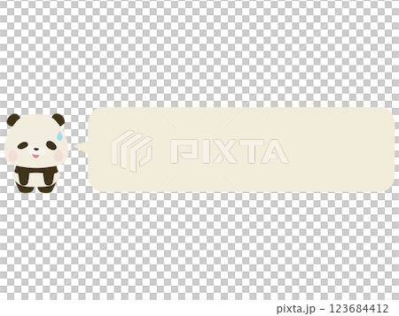 小熊貓苦笑。帶有對話泡泡 小熊貓苦笑。帶有對話泡泡 123684412