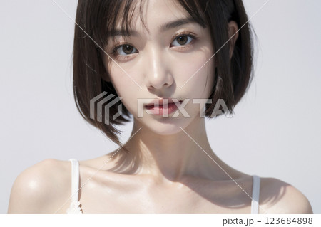 下着姿の若い日本人女性 下着姿の若い日本人女性 123684898