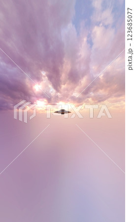 UFOと水平線 123685077