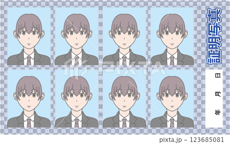 証明写真 男性 テンプレート 123685081