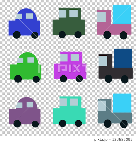汽車和卡車的插圖集 123685093