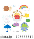 梅雨のイラスト素材セット 123685314