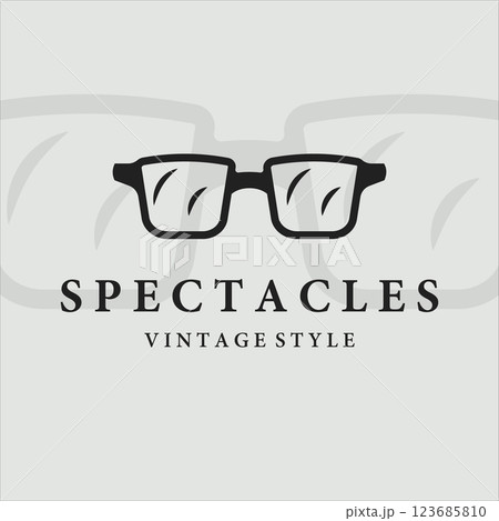 eyeglass logo line art minimalist simple vector illustration design. spectacles or glasses logo for optic business template icon symbol concept design 123685810