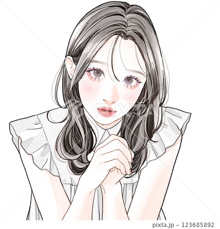 上目づかいでおねだりする女性 123685892