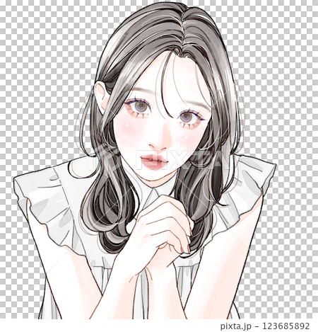 上目づかいでおねだりする女性 123685892