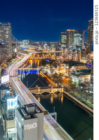 大阪夜景 日没後の堂ヶ島のトワイライト 大阪夜景 日没後の堂ヶ島のトワイライト 123686525