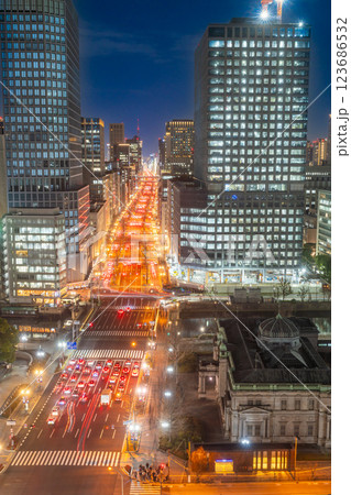 大阪夜景　日没後の堂ヶ島のトワイライト 123686532