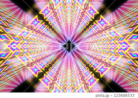 万華鏡模様のカラフルなCG画像 123686533