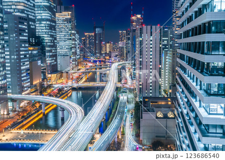 大阪夜景 日没後の堂ヶ島のトワイライト 大阪夜景 日没後の堂ヶ島のトワイライト 123686540