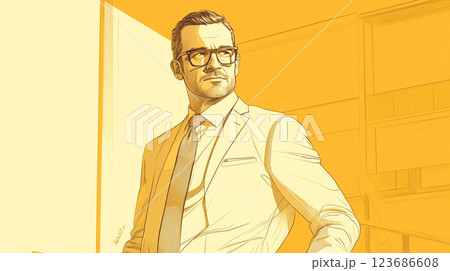 眼鏡をかけた男性 123686608