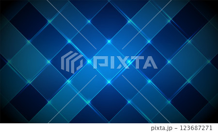 modern blue square pattern texture with highlights, geometric technology concept for product display and mockup 123687271