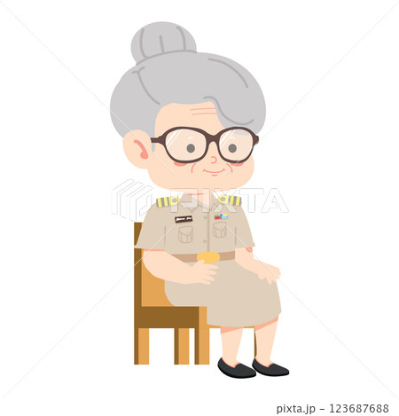 teacher is sitting on a chair teacher is sitting on a chair 123687688