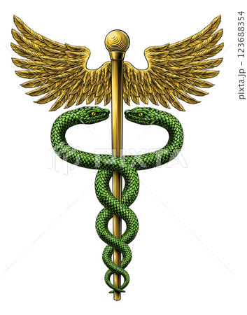 Caduceus Medical Asclepius Rod Doctor Symbol Icon Caduceus Medical Asclepius Rod Doctor Symbol Icon 123688354