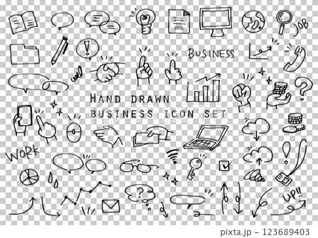線画のシンプルなビジネスアイコンセット 123689403