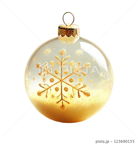 yellow Christmas ball 123690155