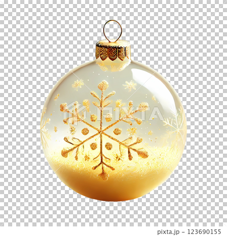 yellow Christmas ball 123690155