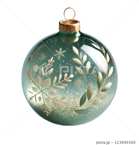 green Christmas ball 123690160
