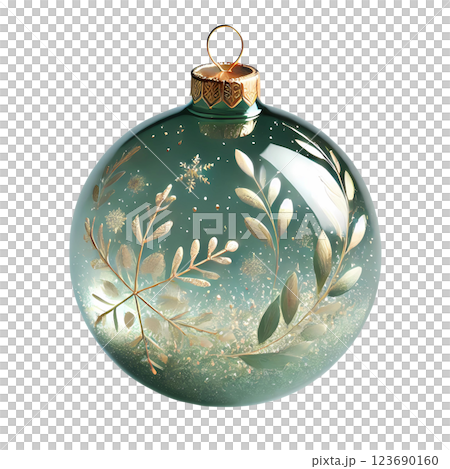 green Christmas ball 123690160