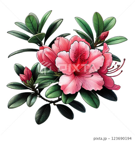 きれいなツツジのイラスト 123690194