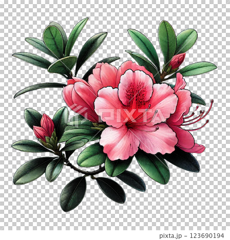 きれいなツツジのイラスト 123690194