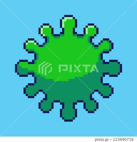 Pixel art Virus game asset design 123690716