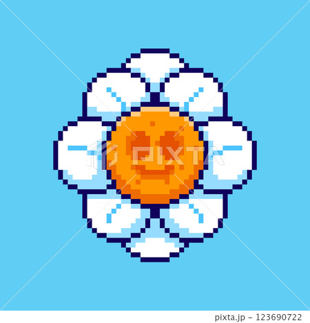 Pixel art Creepy Smiling Flower game asset design Pixel art Creepy Smiling Flower game asset design 123690722