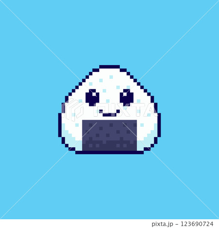 Pixel art Cute Onigiri game asset design Pixel art Cute Onigiri game asset design 123690724