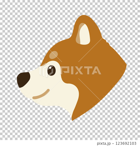 Simple and cute Shiba Inu profile illustration (no main lines) 123692103