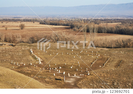Kurgan stelae, Balbal, ancient historical stones Kurgan stelae, Balbal, ancient historical stones 123692701