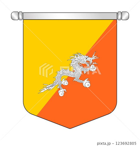 Bhutan national hanging pennant flag 123692805