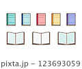 カラフルな学習ノートのイラストセット 123693059