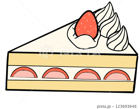 ショートケーキ（線あり） 123693648
