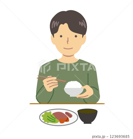 食事する男性 食事する男性 123693685